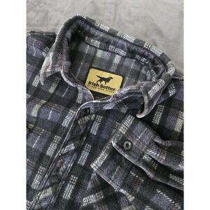 Irish Setter by Red Wing Shoes Men's Plaid Black Gray Flannel Button-Up Shirt L